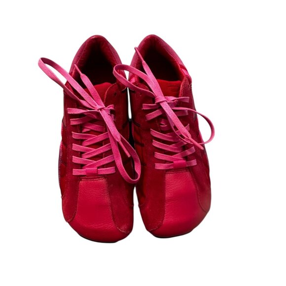 Vintage Y2K Diesel Archive Aquila Lace Up Tennis Shoes Womens 9 Pink Red Suede - Picture 4 of 16